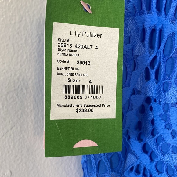 Lilly Pulitzer Kenna Blue Halter Neck Lace Dress Size 4 Nwt - Picture 3 of 4
